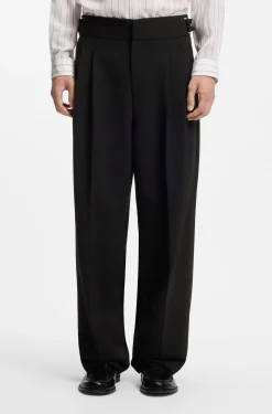 Business-Hose aus Schurwoll-Mix mit verstellbarem Bund