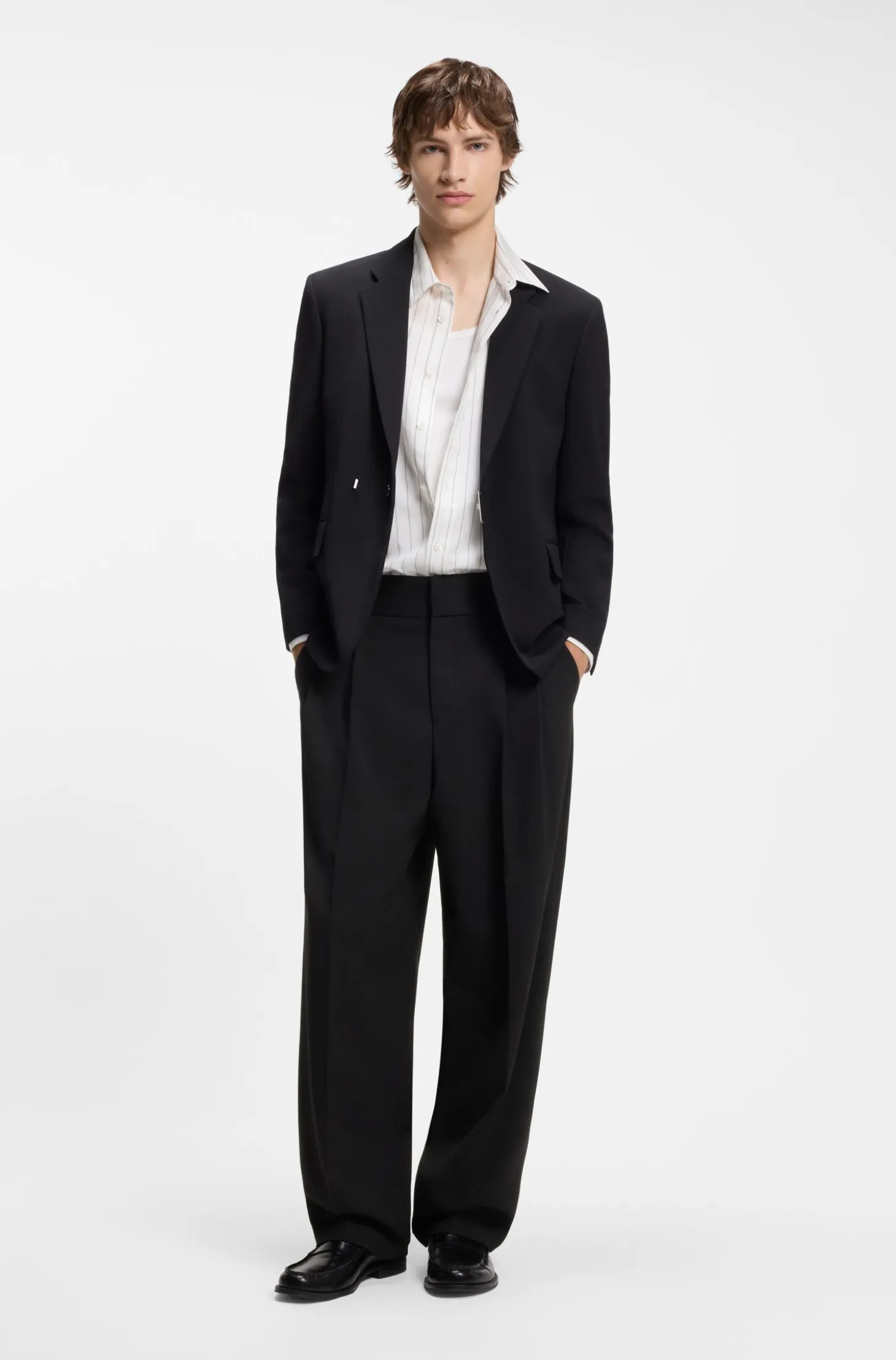 Business-Hose aus Schurwoll-Mix mit verstellbarem Bund