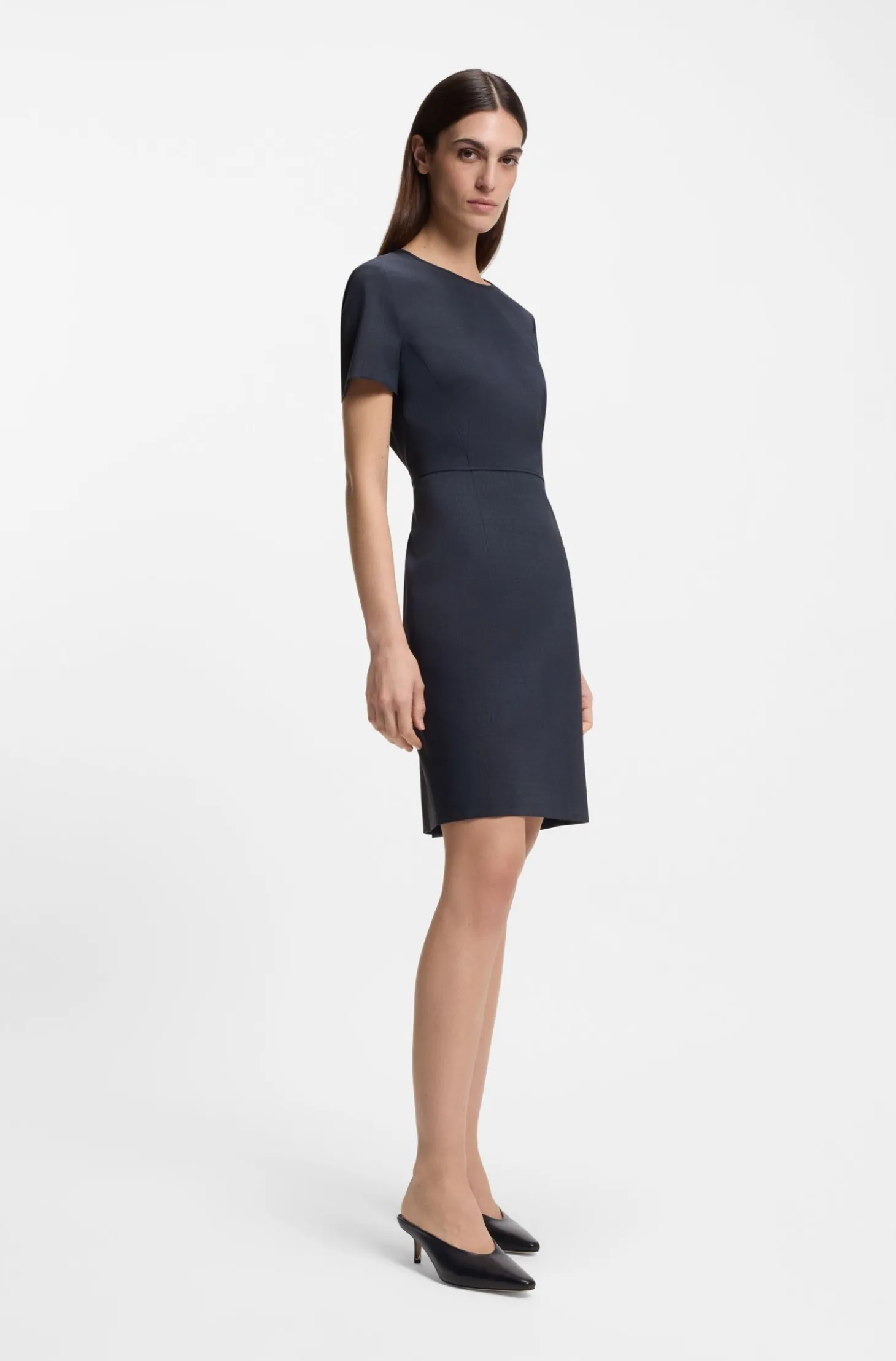 Business-Kleid aus melierter Schurwolle