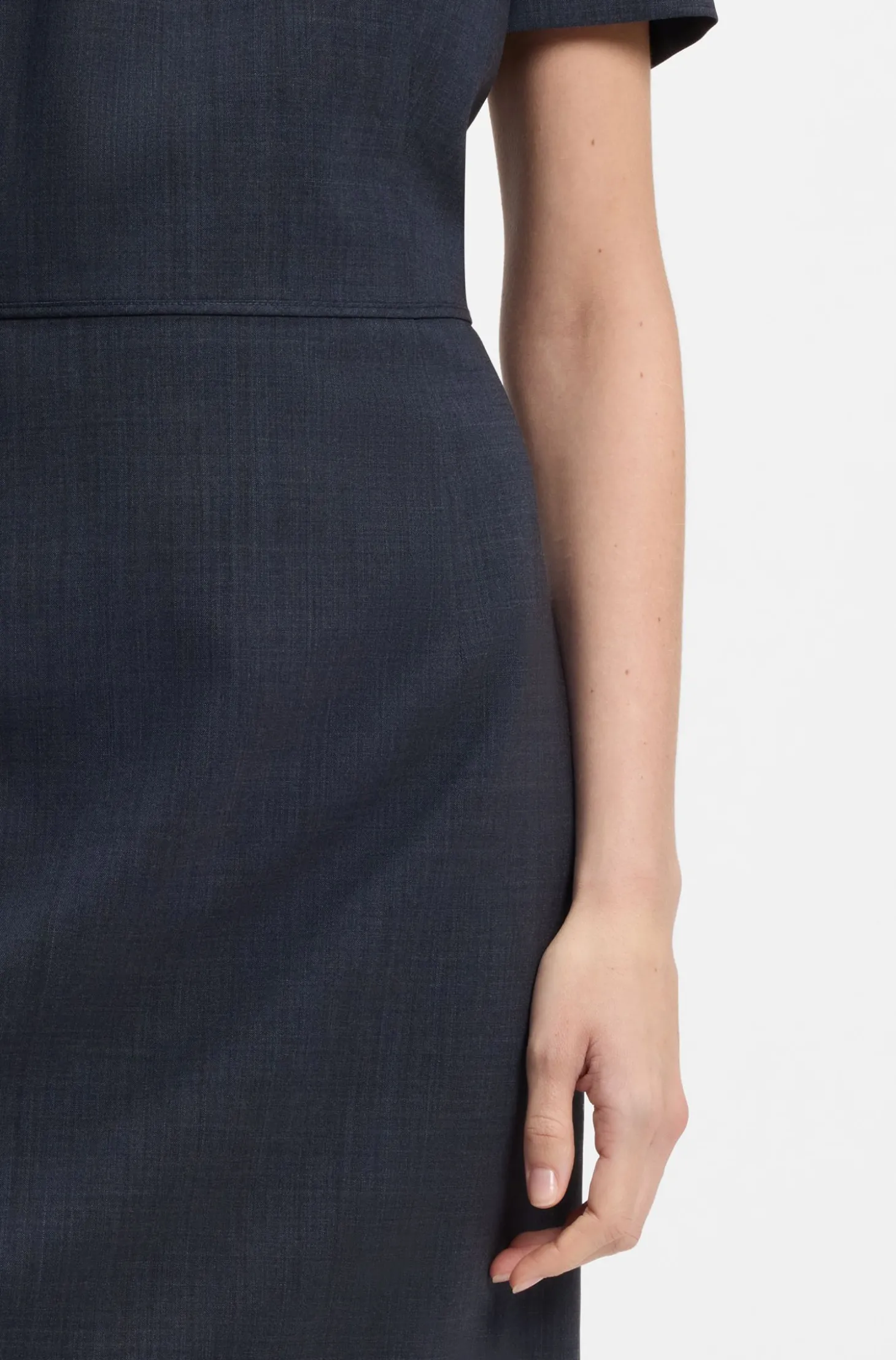 Business-Kleid aus melierter Schurwolle