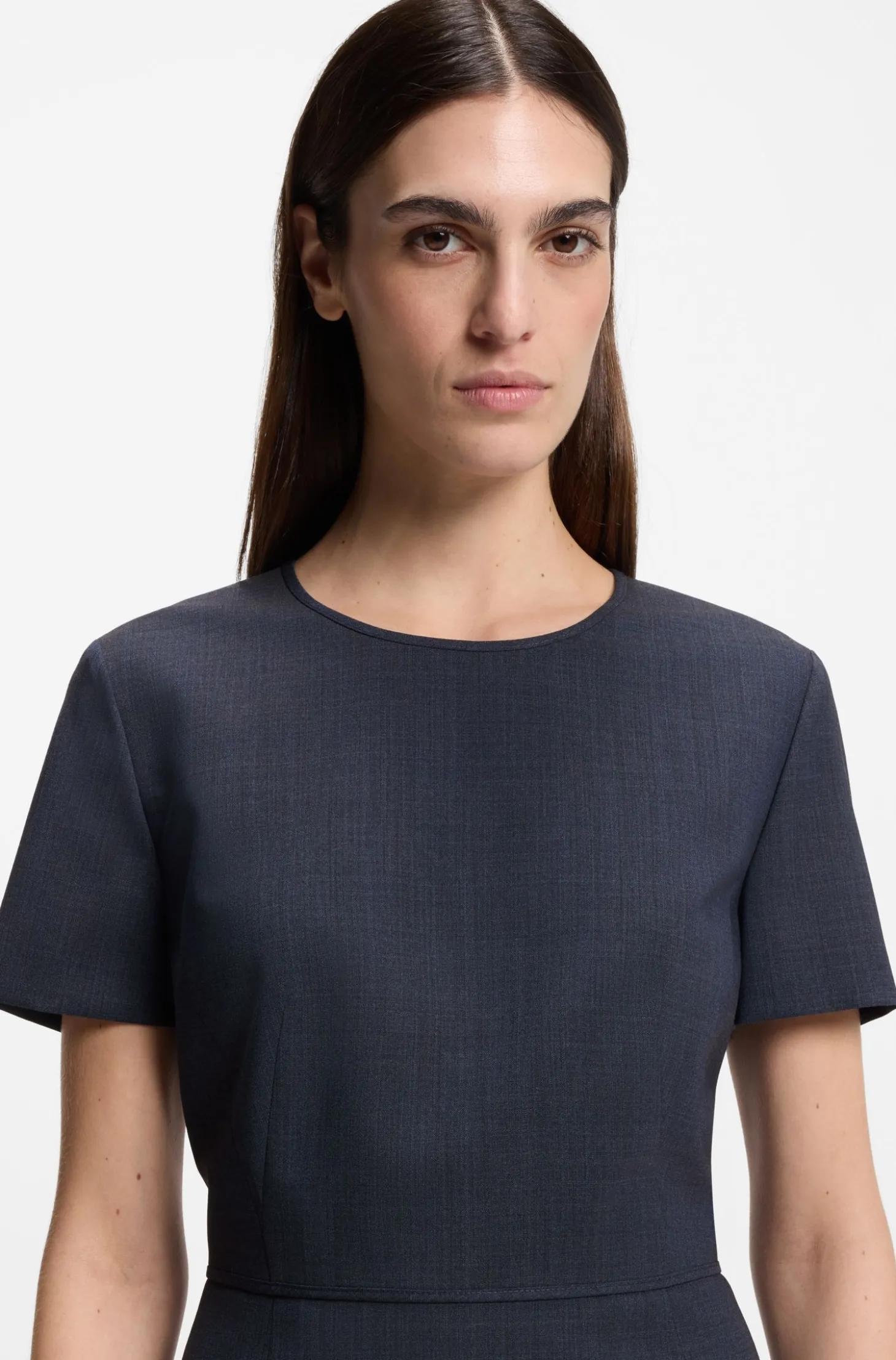 Business-Kleid aus melierter Schurwolle