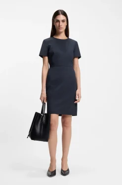 Business-Kleid aus melierter Schurwolle