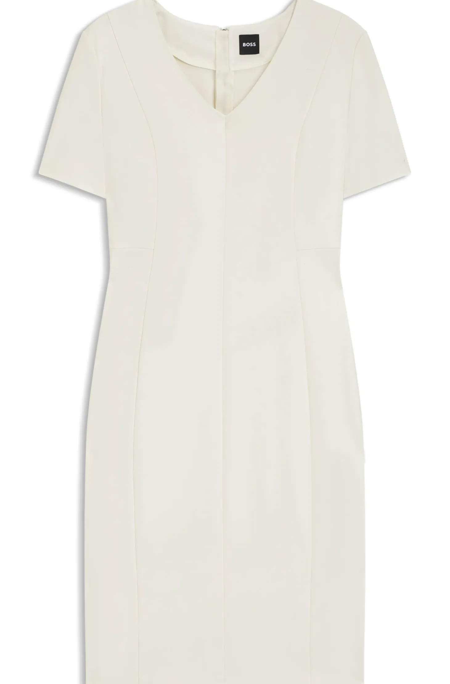 Business-Kleid mit V-Ausschnitt und Nahtdetails