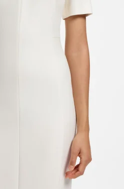 Business-Kleid mit V-Ausschnitt und Nahtdetails