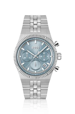 Candor Chronograph mit geriffelter Lünette und blauem Zifferblatt