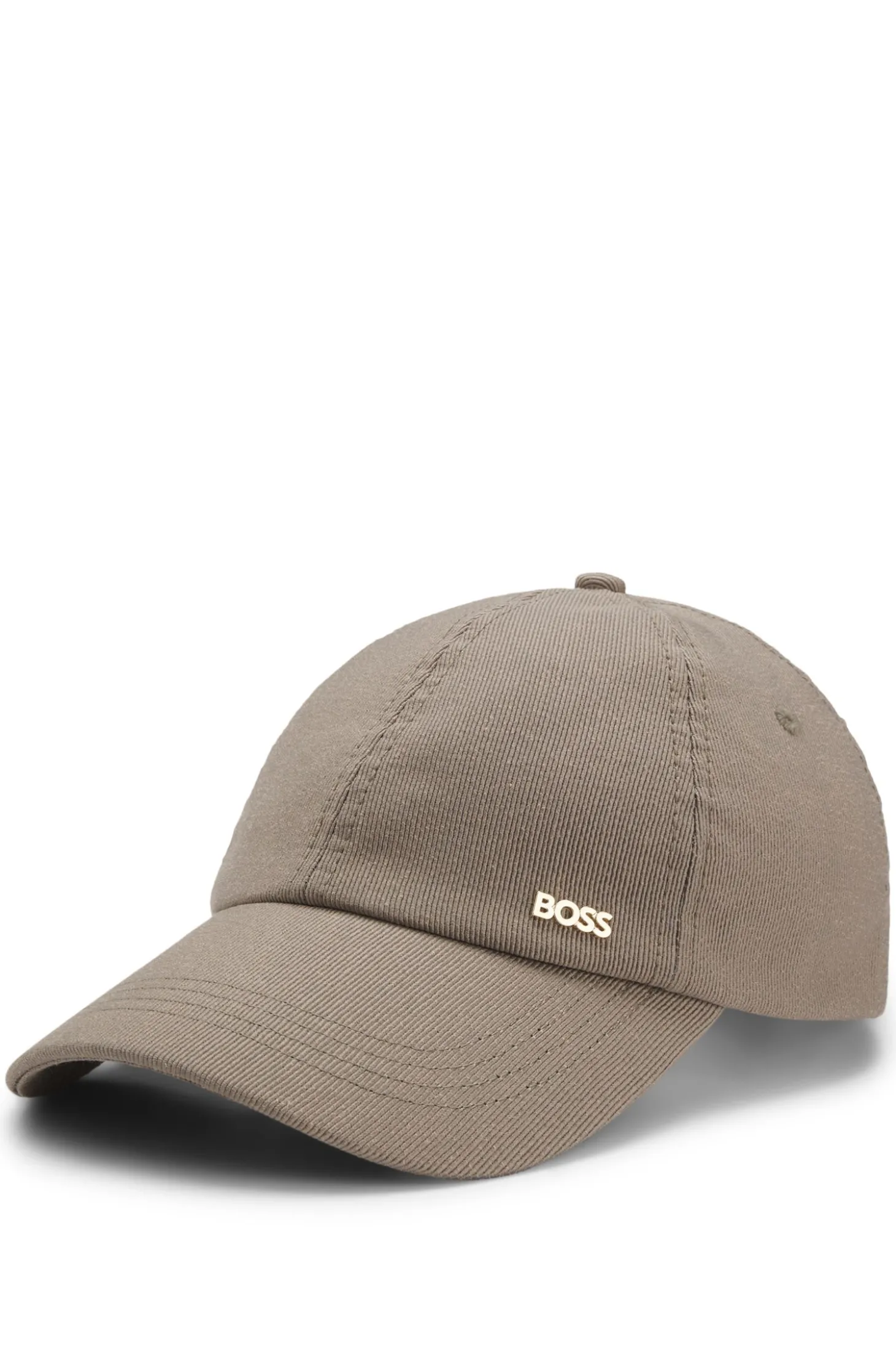 Cap aus Baumwoll-Mix mit Cordstruktur und Metall-Logo