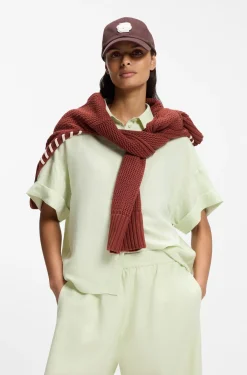 Cap aus Baumwoll-Twill mit geflochtenem Double-B-Monogramm
