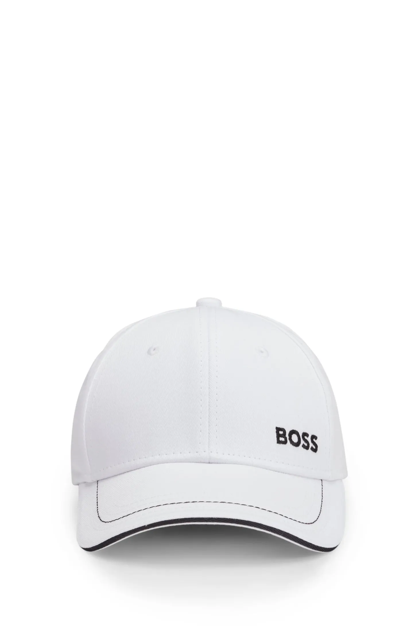 Cap aus Baumwoll-Twill mit Kontrast-Details und Logo-Stickerei