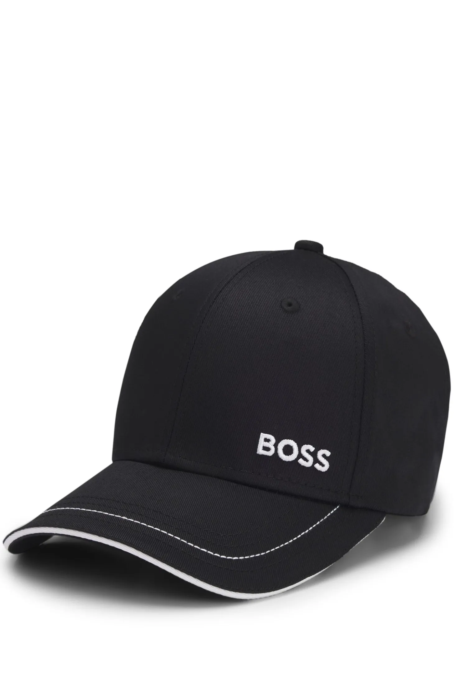 Cap aus Baumwoll-Twill mit Kontrast-Details und Logo-Stickerei