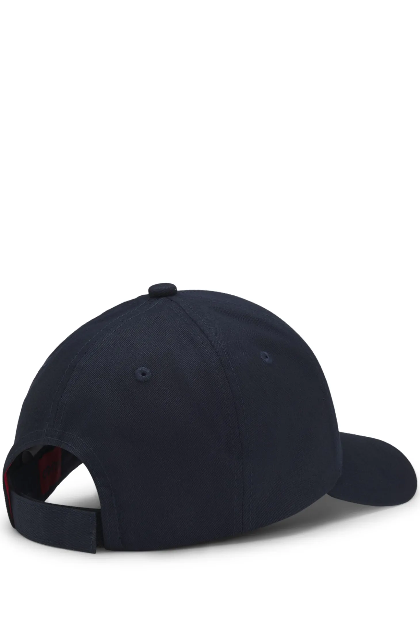 Cap aus Baumwoll-Twill mit rotem Logo-Label