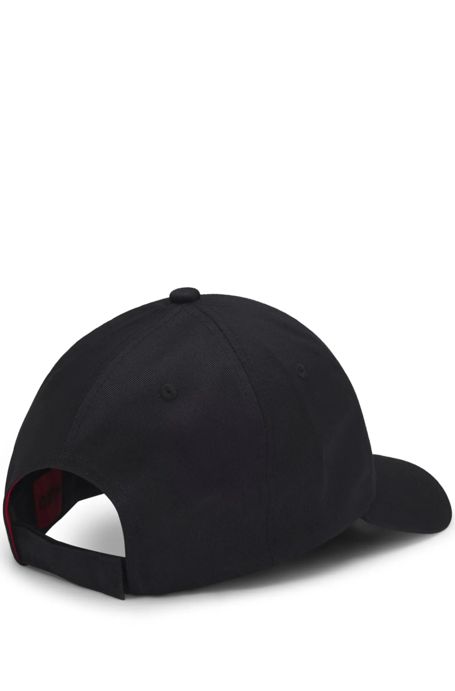Cap aus Baumwoll-Twill mit rotem Logo-Label