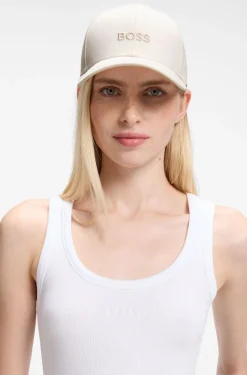 Cap aus Baumwoll-Twill mit tonaler Logo-Stickerei