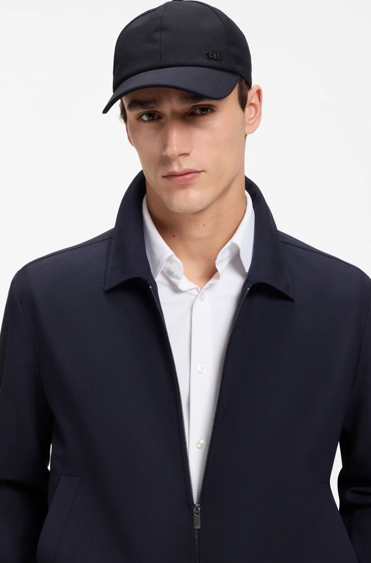 Cap aus Schurwolle mit Logo-Besatz