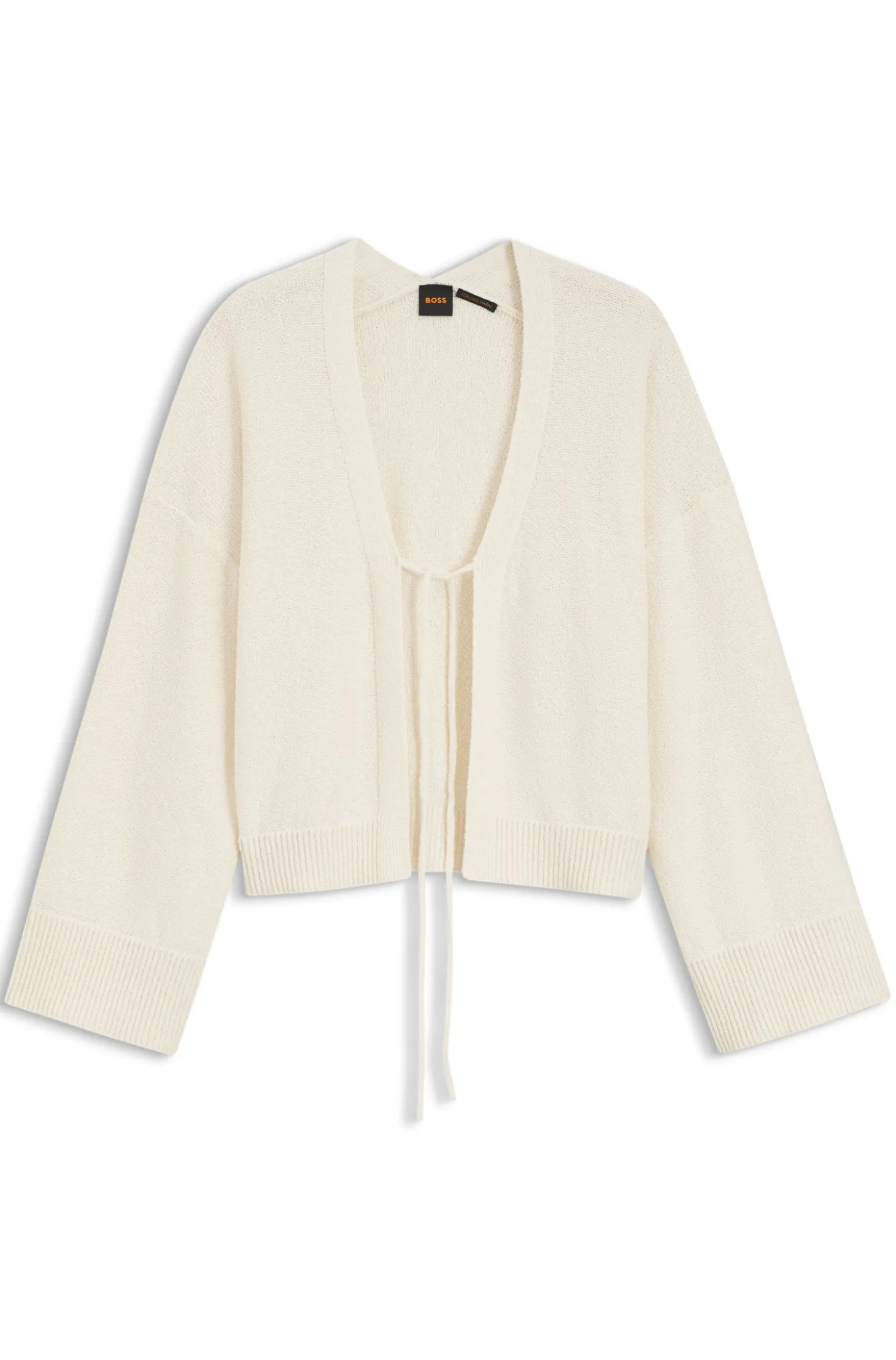 Cardigan aus Baumwoll-Mix mit Krawatten-Vorderseite