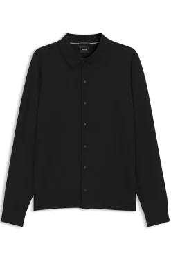 Cardigan aus Schurwolle mit Polokragen