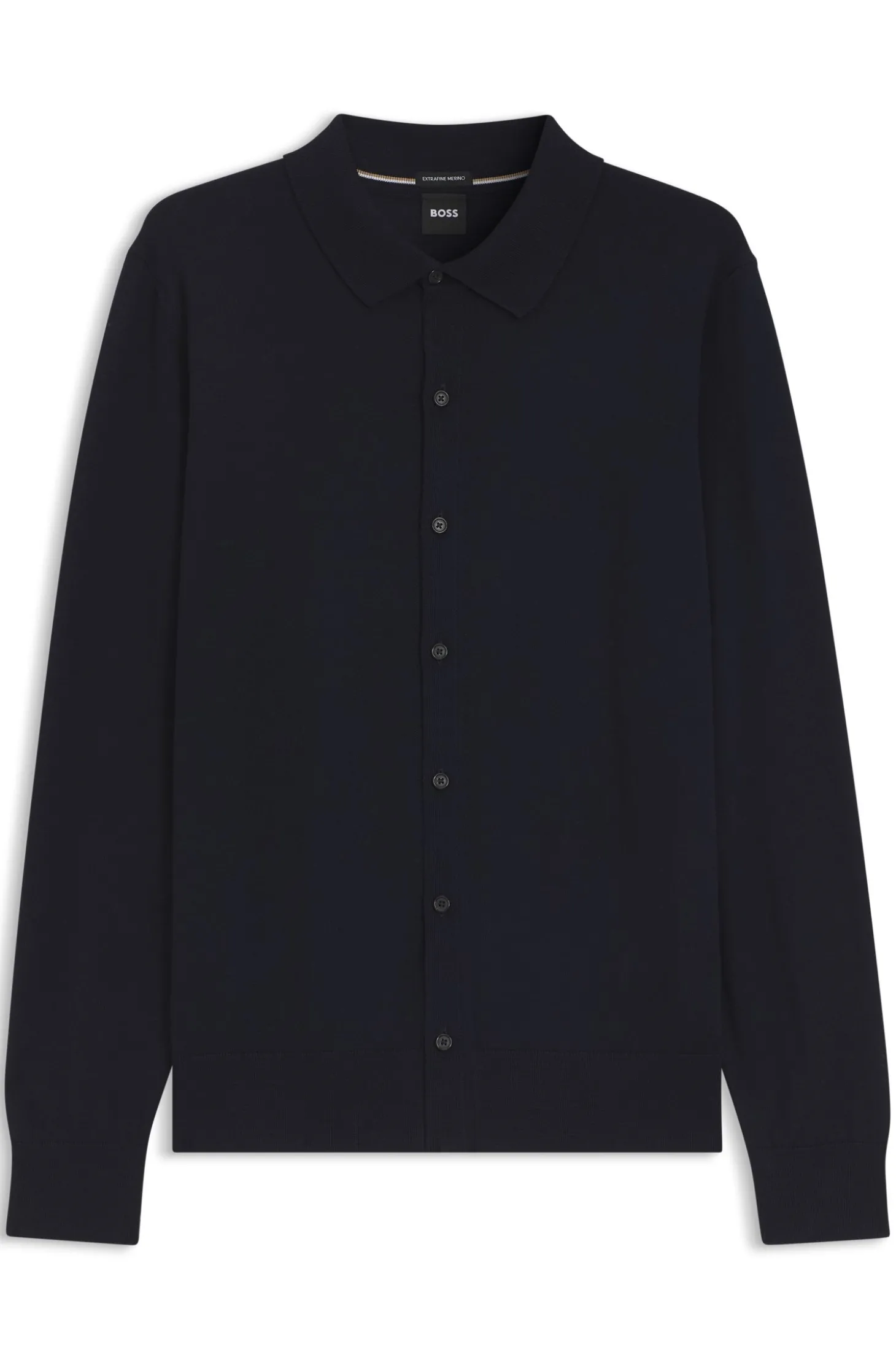 Cardigan aus Schurwolle mit Polokragen