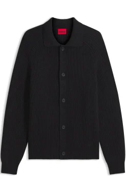 Cardigan aus Schurwoll-Mix mit Hemdkragen