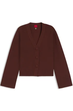 Cardigan aus Woll-Mix mit Logo-Niete
