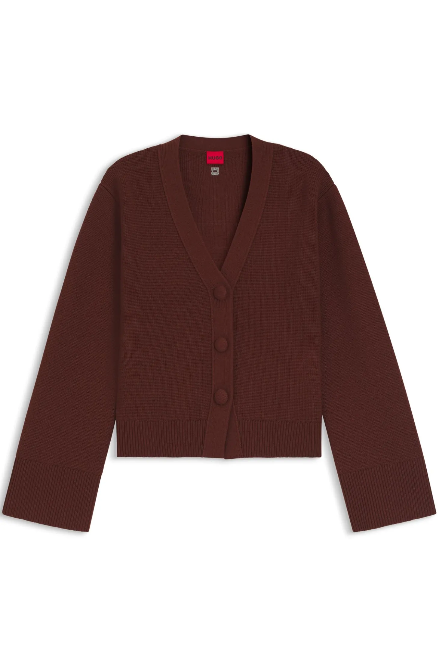 Cardigan aus Woll-Mix mit Logo-Niete
