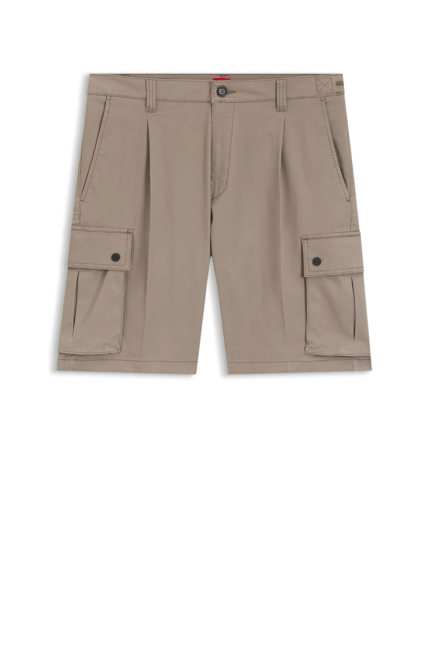 Cargo-Shorts aus Stretch-Baumwolle mit Bundfalten vorn