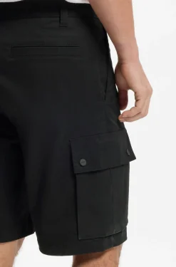 Cargo-Shorts aus Stretch-Baumwolle mit Bundfalten vorn