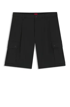 Cargo-Shorts aus Stretch-Baumwolle mit Bundfalten vorn