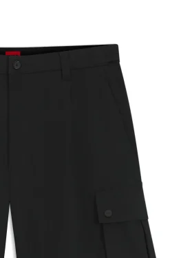 Cargo-Shorts aus Stretch-Baumwolle mit Bundfalten vorn