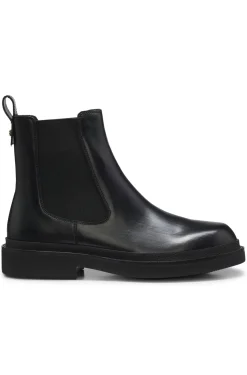 Chelsea Boots aus Leder mit goldfarbenem Double-B-Monogramm