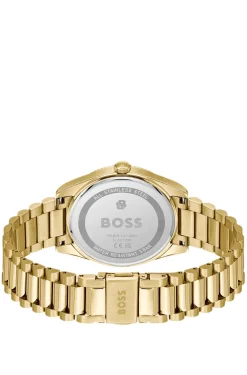 Cheswick goldfarbene Uhr mit geriffelter Lünette