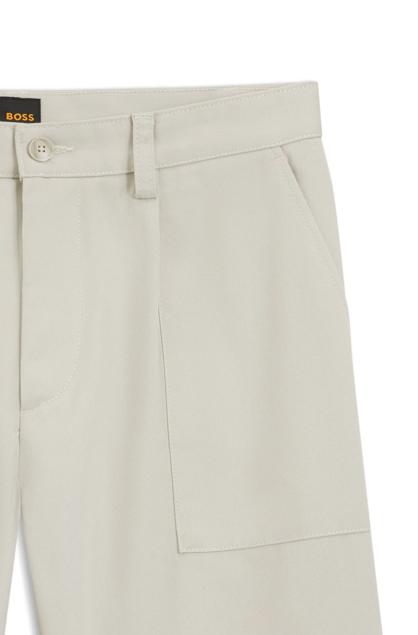 Chino aus Baumwoll-Mix mit Bundfalte und aufgesetzter Tasche