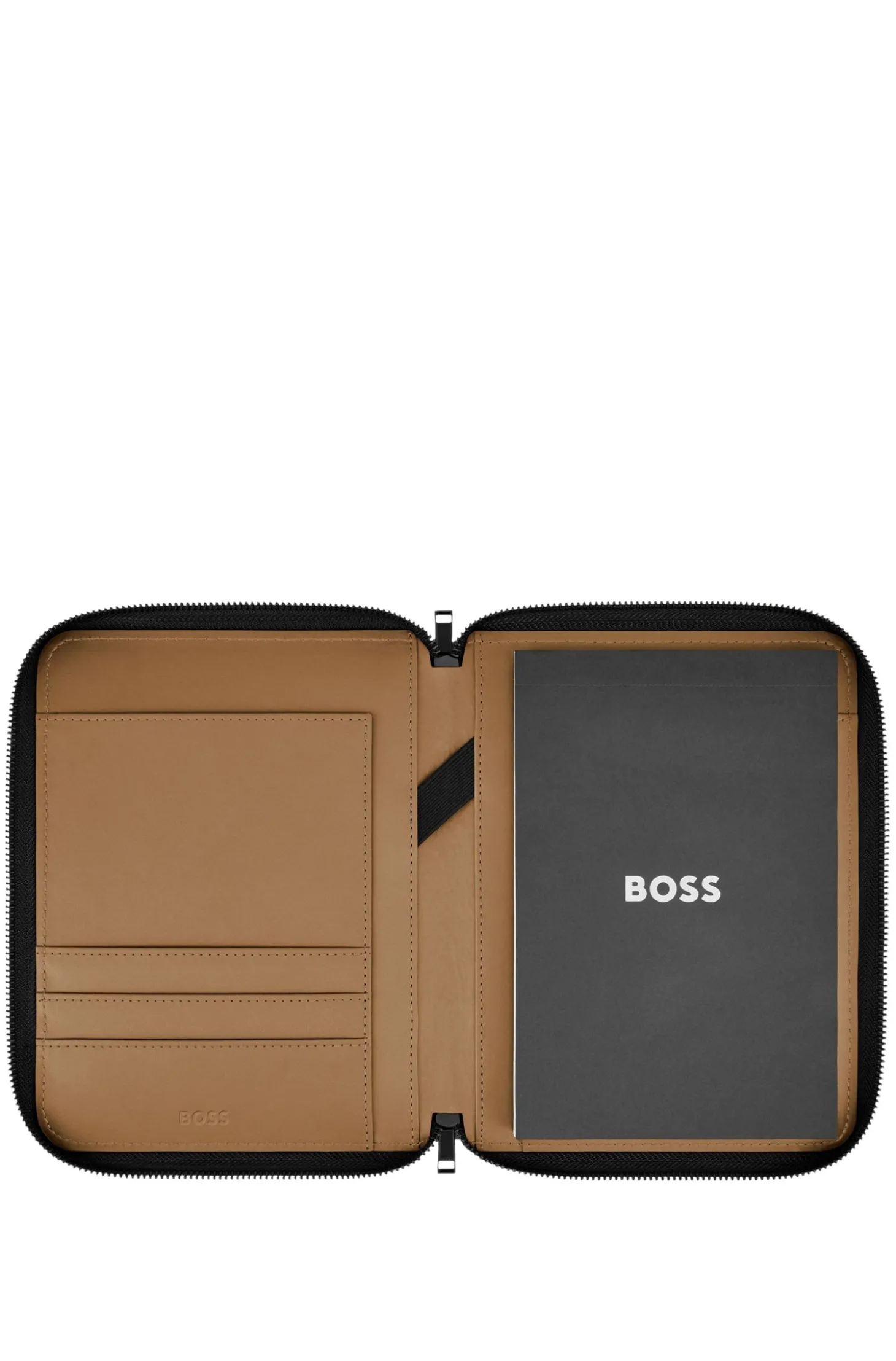 Collegiate-style folder with contrast logo detail
