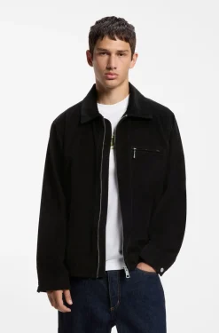 Cordjacke mit Reißverschluss und Brusttasche