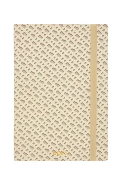 Cremefarbenes DIN-A5-Notizbuch mit Monogramm-Muster