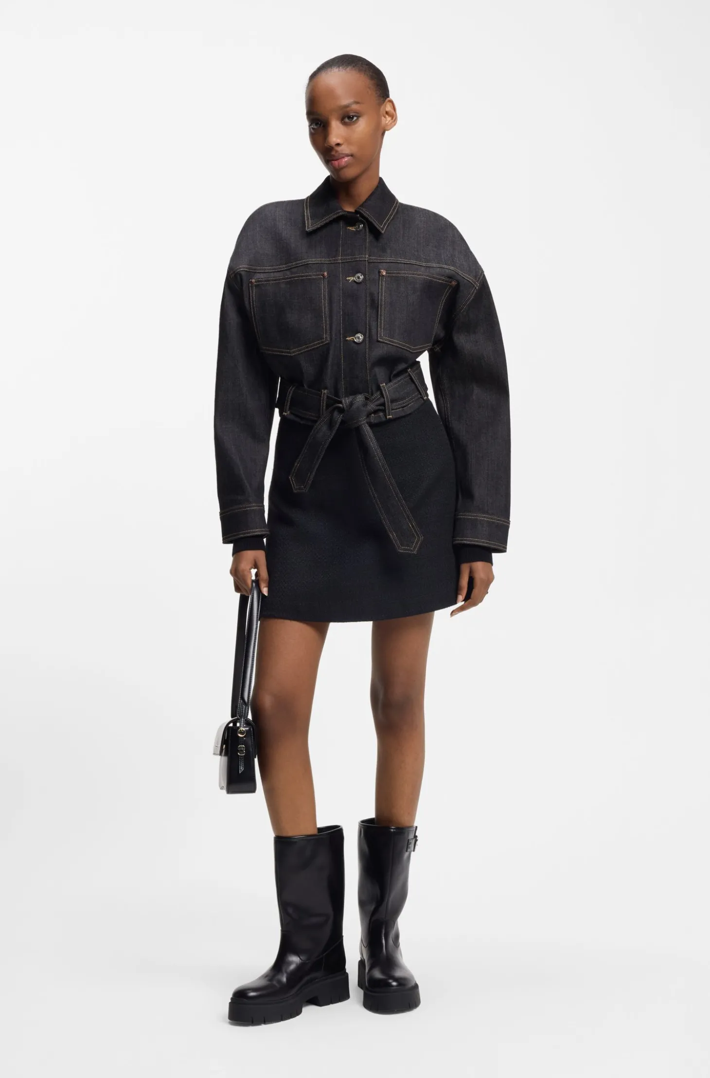Cropped-Jacke aus japanischem Selvedge-Denim