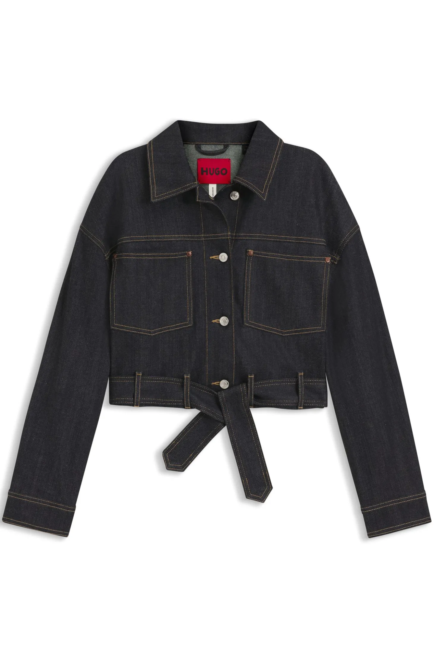 Cropped-Jacke aus japanischem Selvedge-Denim