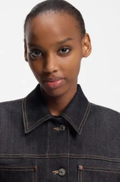 Cropped-Jacke aus japanischem Selvedge-Denim