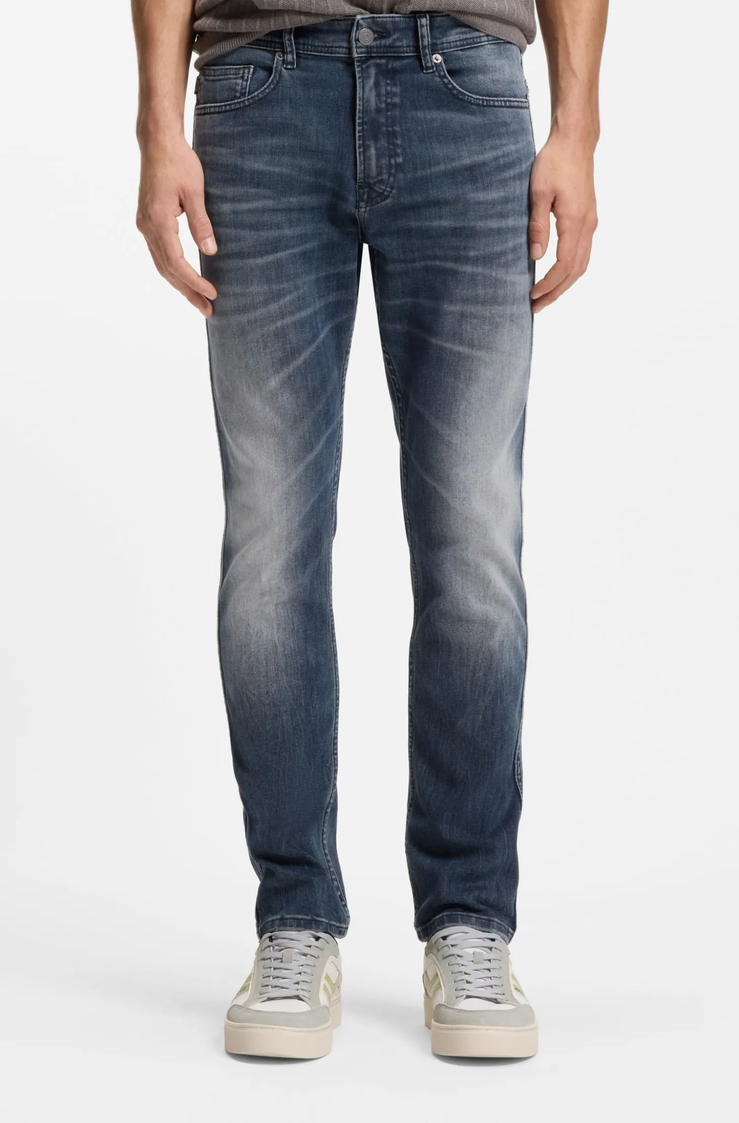 Delaware Schwarzblaue Slim-Fit Jeans aus bequemem Stretch-Denim
