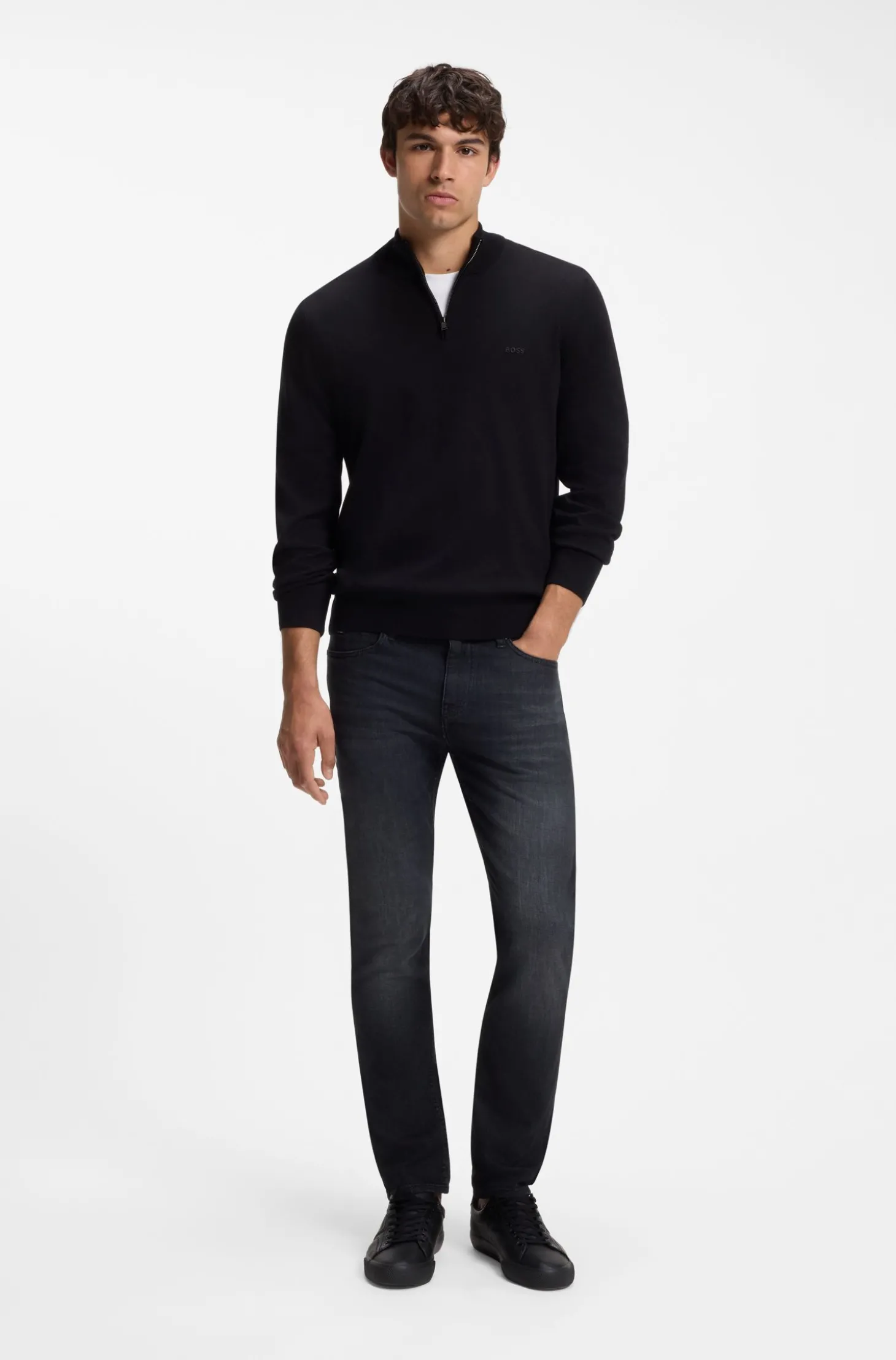 Delaware Schwarze Slim-Fit Jeans aus besonders softem italienischem Denim