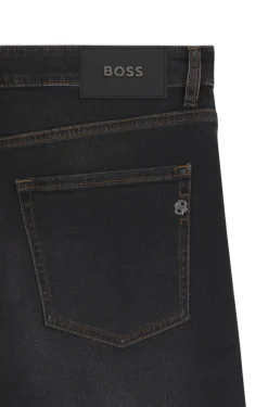 Delaware Schwarze Slim-Fit Jeans aus elastischem Baumwoll-Mix