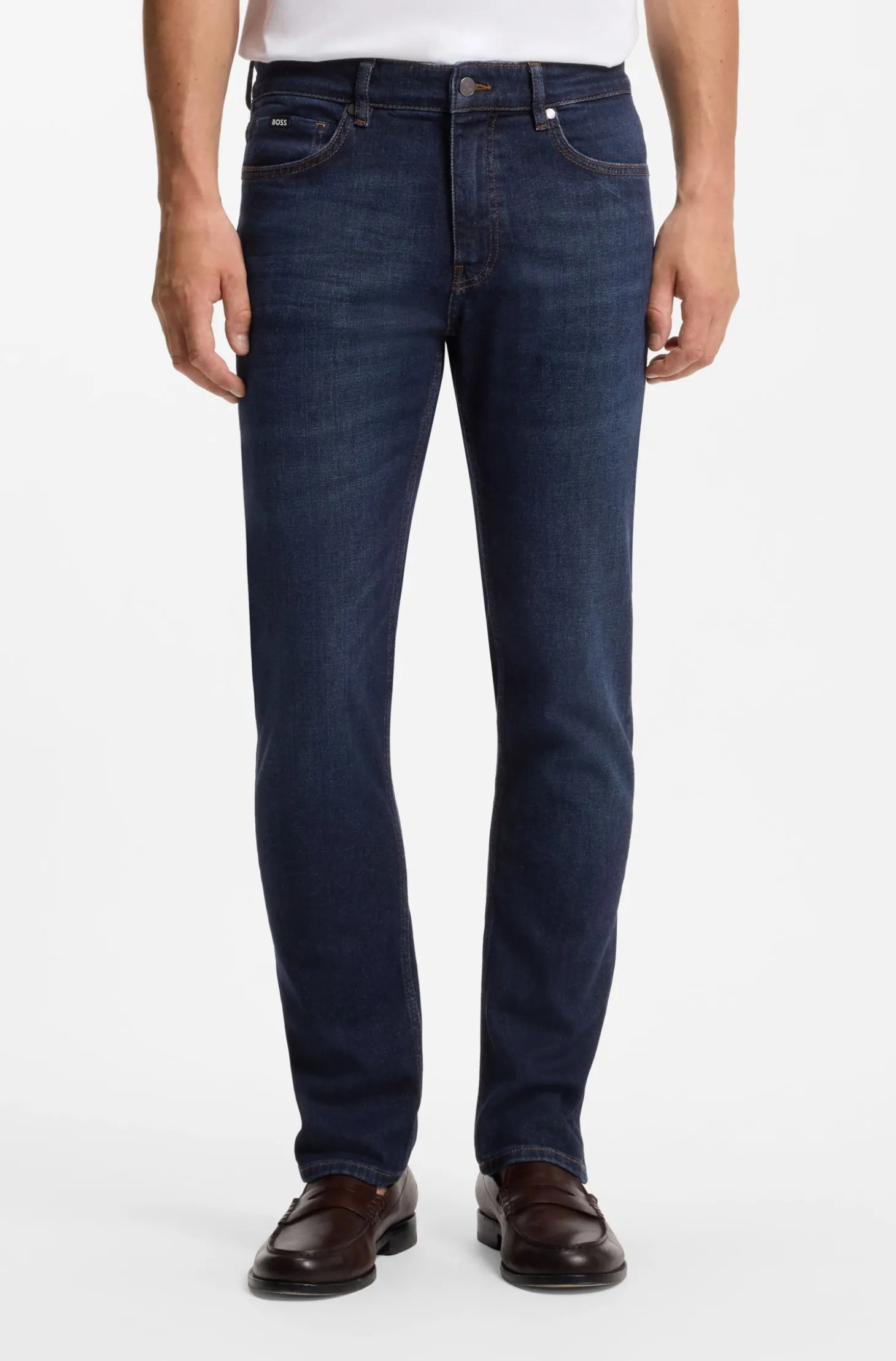 Delaware Slim-Fit Jeans aus bequemem blauem Stretch-Denim