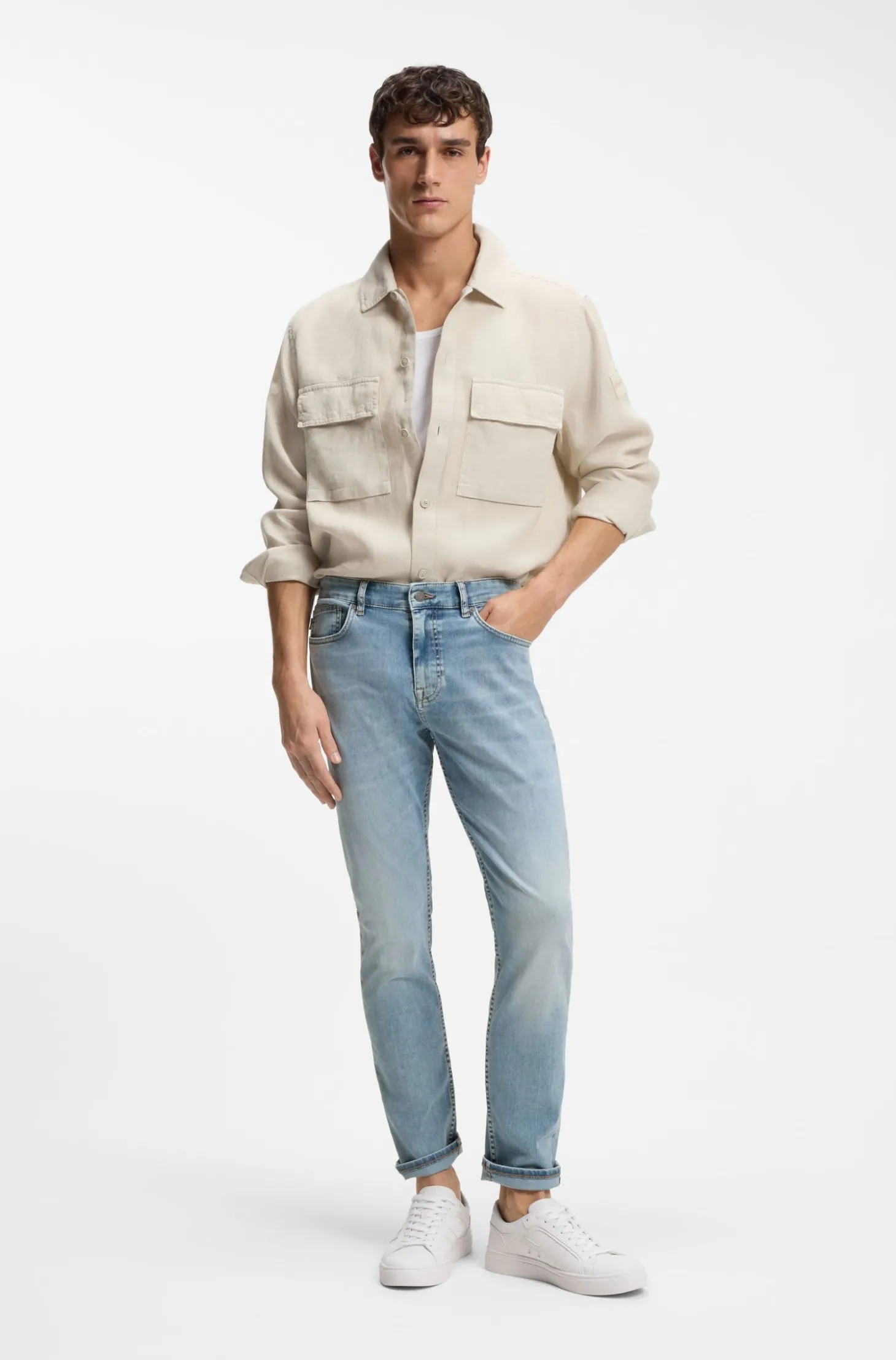 Delaware Slim-Fit Jeans aus blauem Soft-Motion-Denim