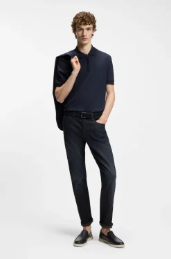 Delaware Slim-Fit Jeans aus blauem Knit Denim