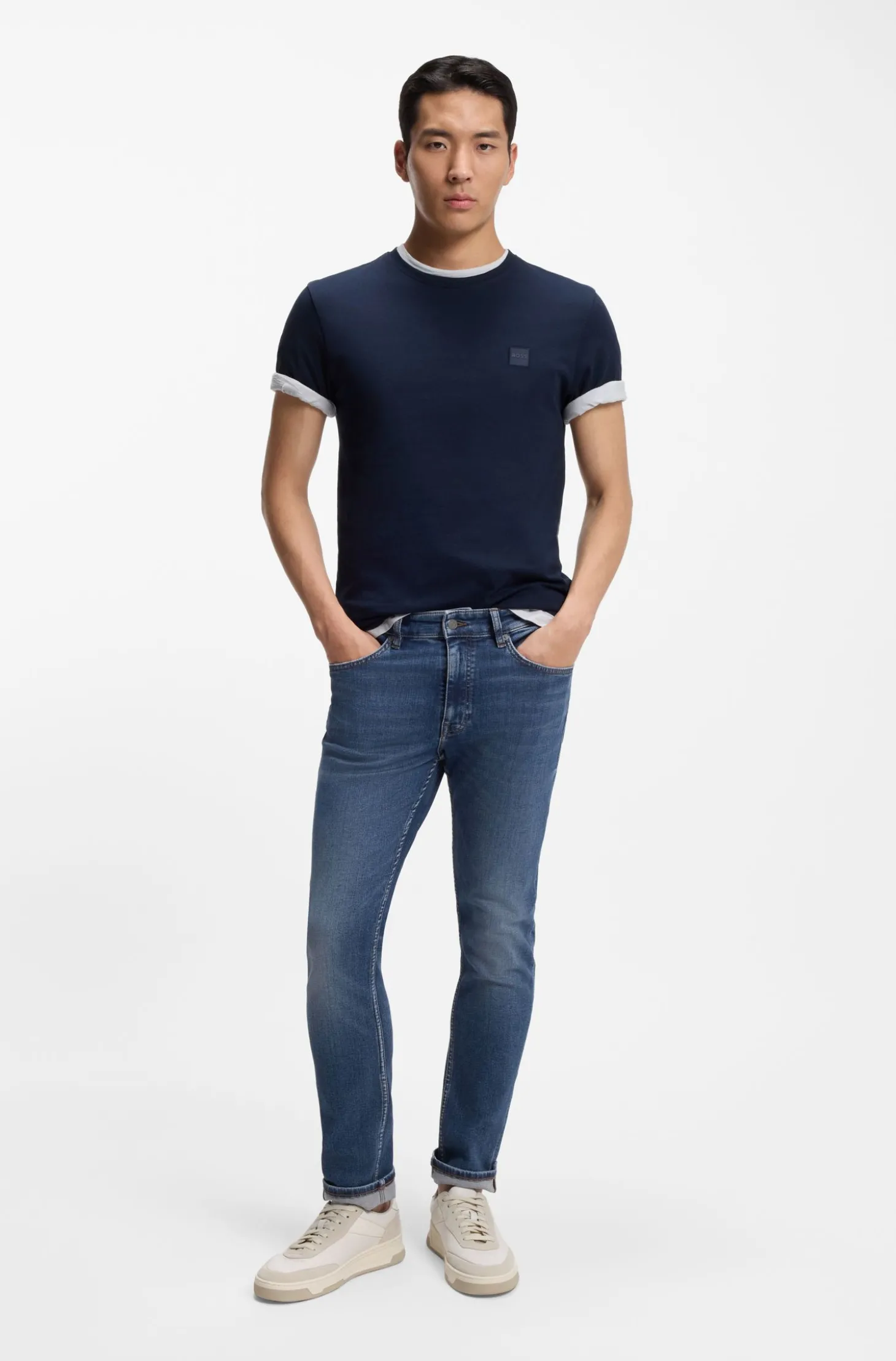 Delaware Slim-Fit Jeans aus blauem Super-Stretch-Denim