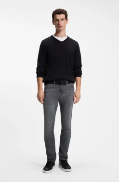 Delaware Slim-Fit Jeans aus grauem Stretch-Denim