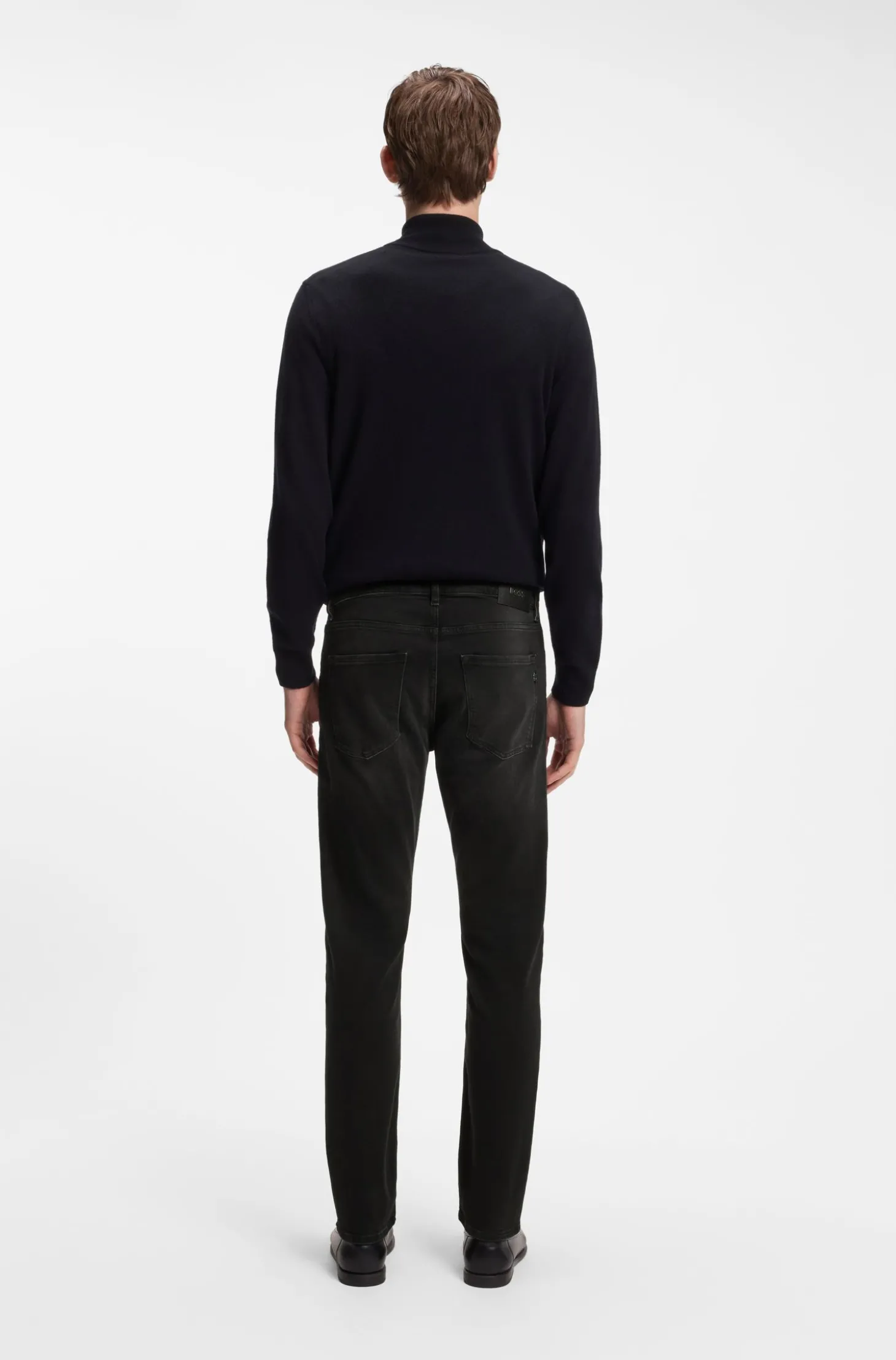 Delaware Slim-Fit Jeans aus schwarzem Stretch-Denim