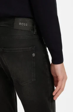 Delaware Slim-Fit Jeans aus schwarzem Stretch-Denim
