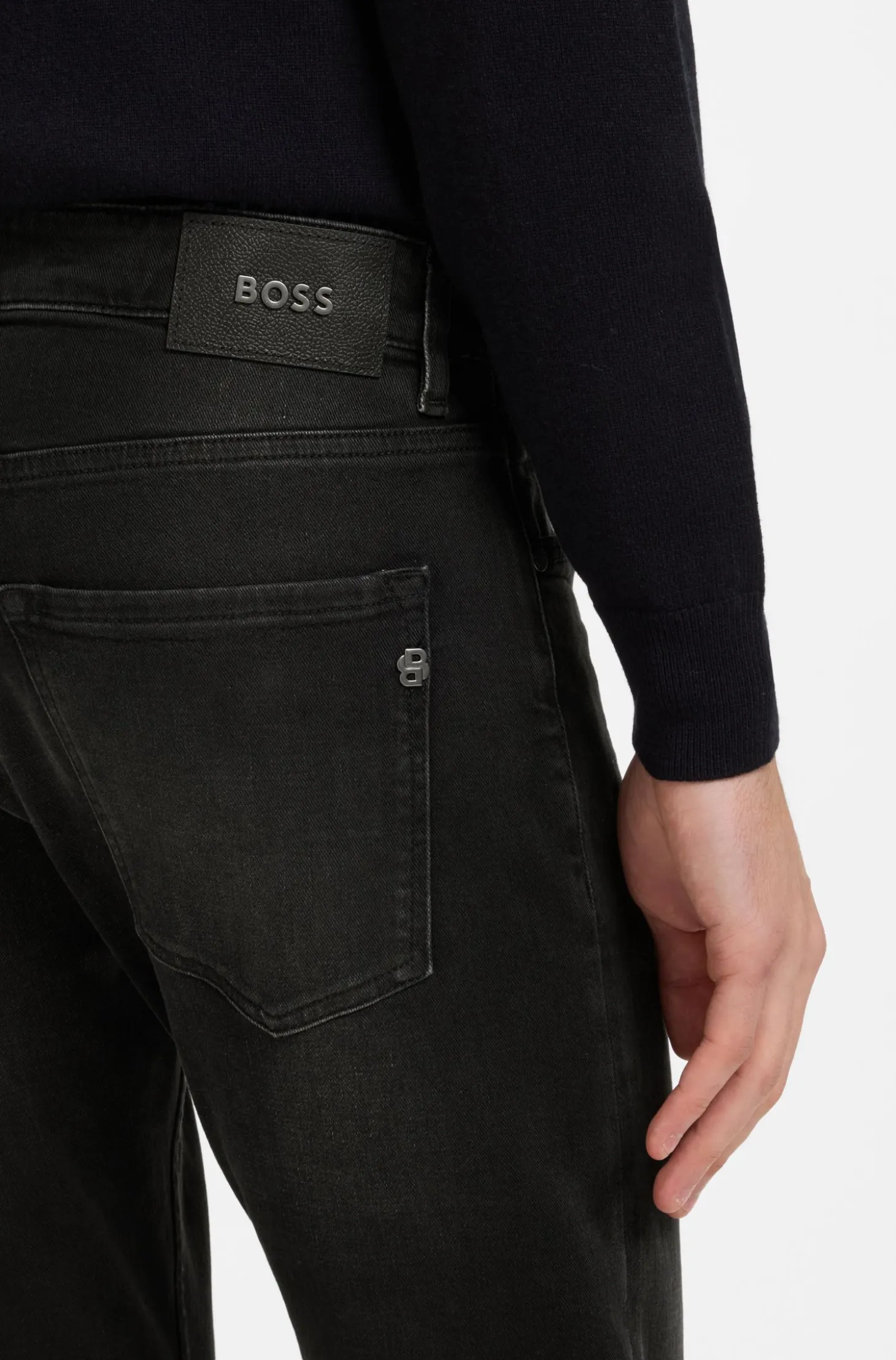 Delaware Slim-Fit Jeans aus schwarzem Stretch-Denim