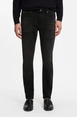 Delaware Slim-Fit Jeans aus schwarzem Stretch-Denim