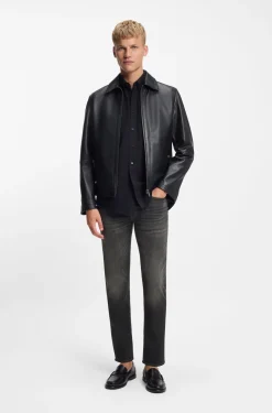 Delaware Slim-Fit Jeans aus schwarzem Stretch-Denim