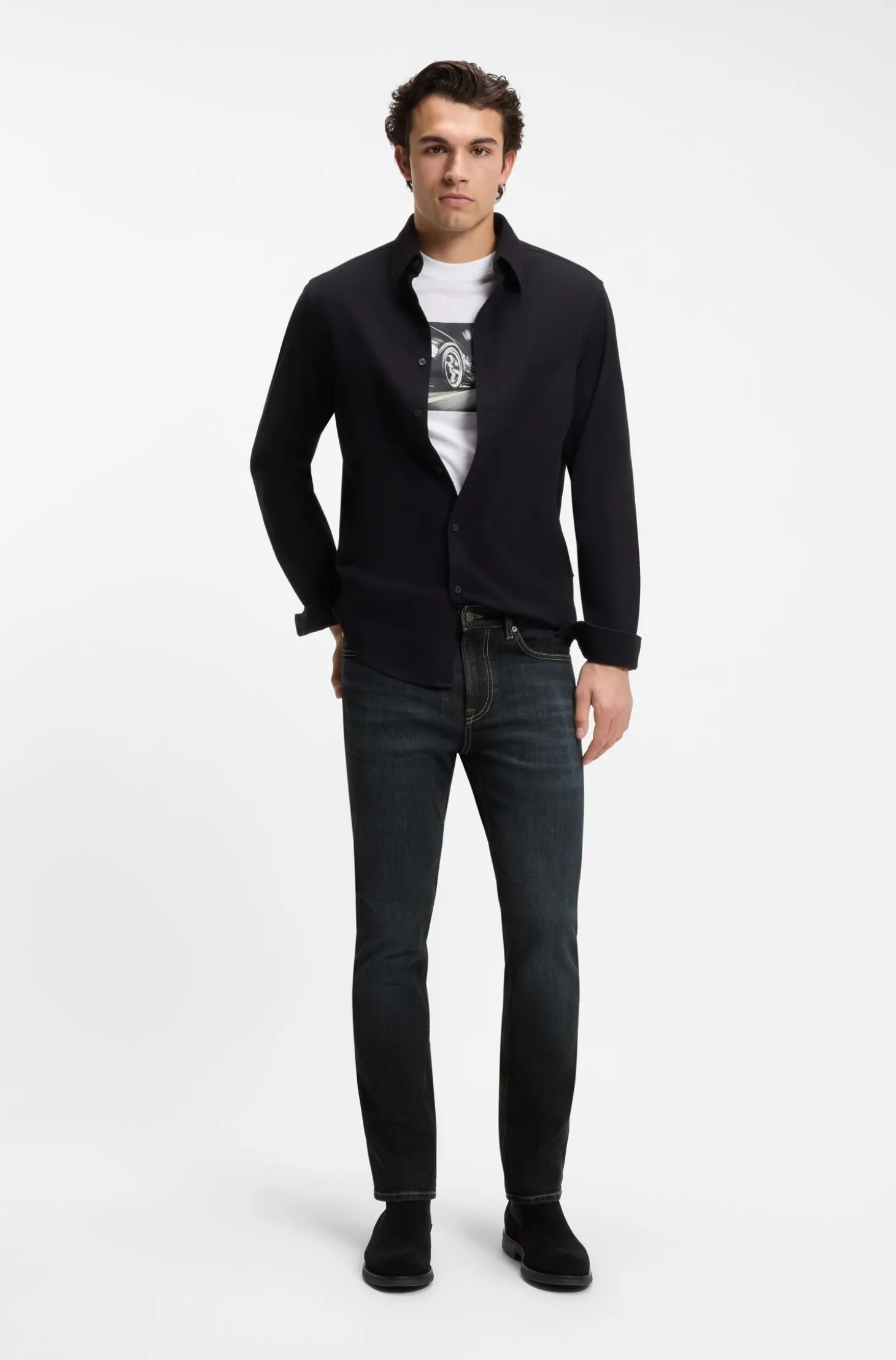 Delaware Slim-Fit Jeans mit Kontrastnähten